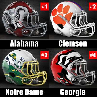 2018 CFP Rankings Week 14: Alabama, Clemson, Notre Dame, Georgia
