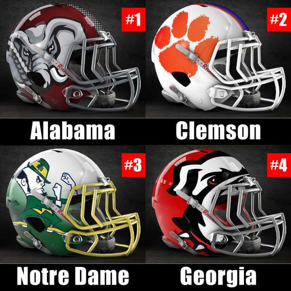 2018 CFP Rankings Week 14: Alabama, Clemson, Notre Dame, Georgia