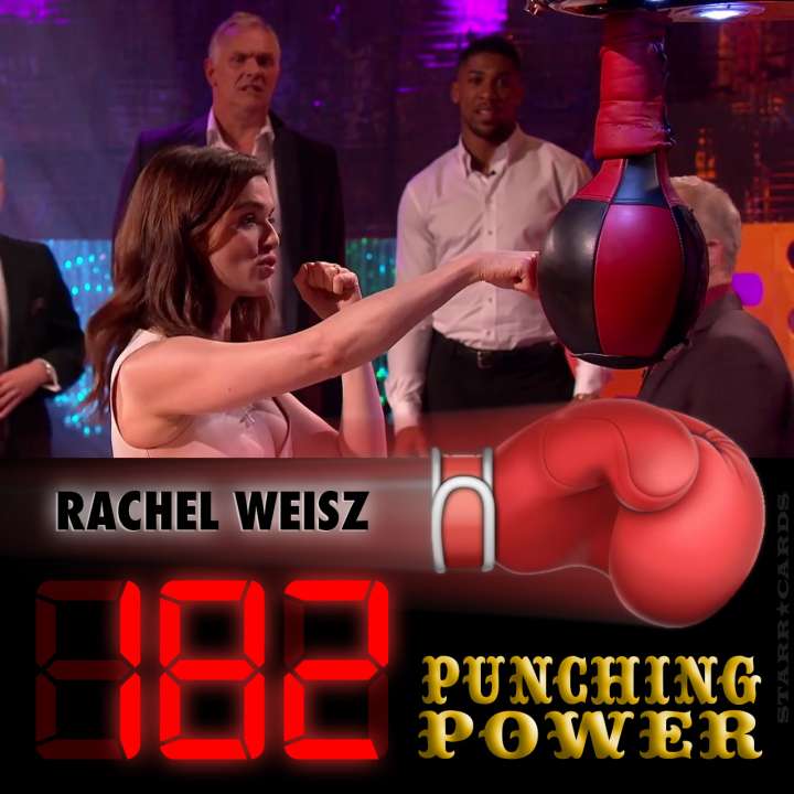 Actress Rachel Weisz scores 182 on arcade boxing machine on 'The Graham Norton Show'