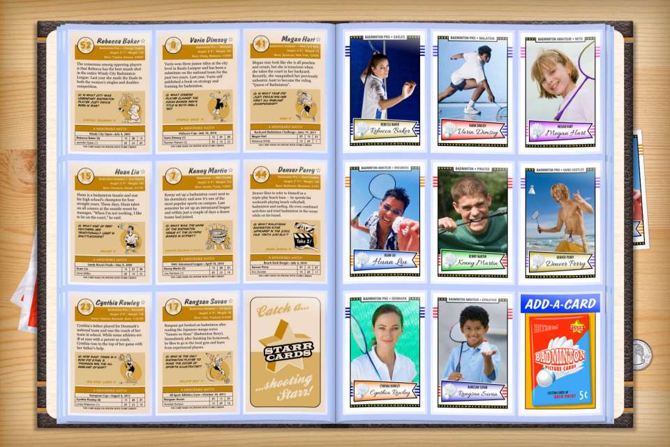 Make your own custom badminton cards with Starr Cards.