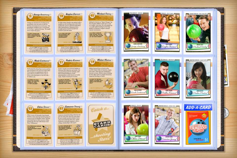 Make your own custom bowling cards with Starr Cards.
