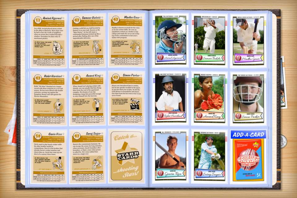 Make your own custom cricket cards with Starr Cards.