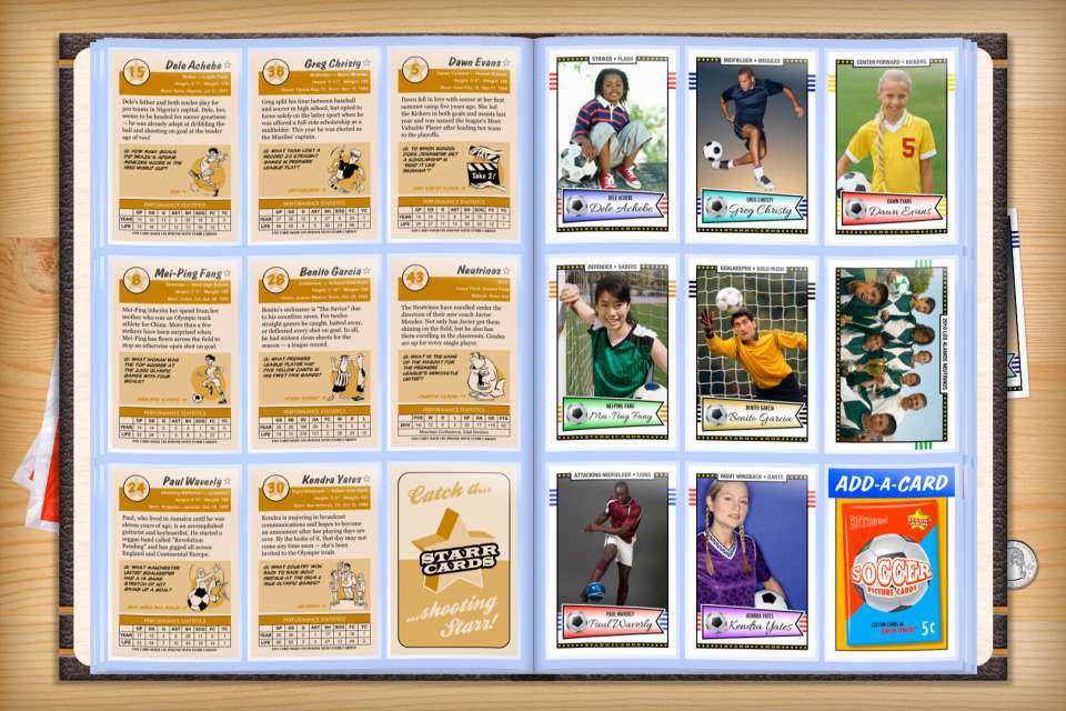 Make your own custom soccer cards with Starr Cards.