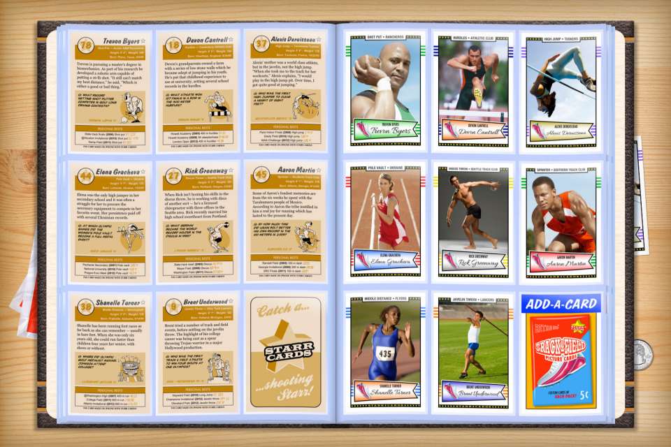 Make your own custom track and field cards with Starr Cards.