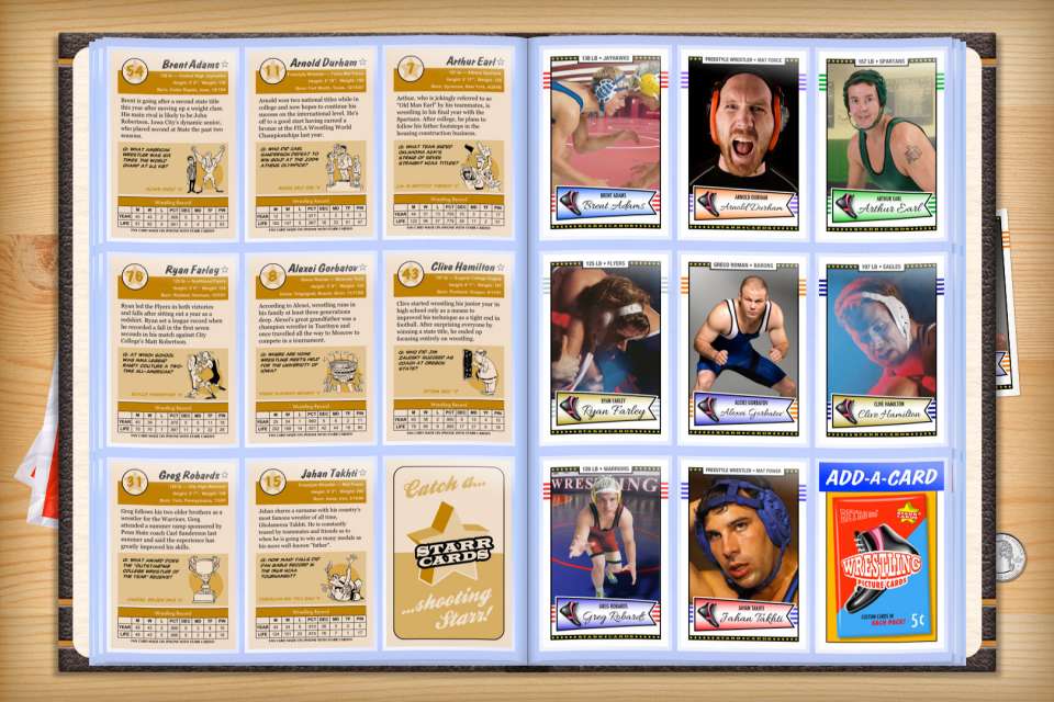 Make your own custom wrestling cards with Starr Cards.