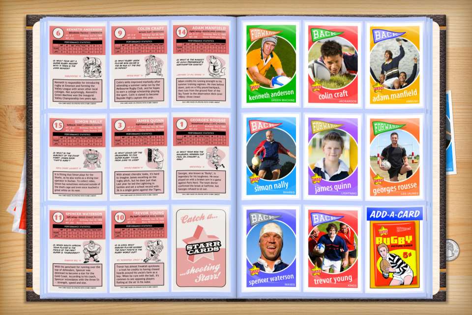 Make your own custom rugby cards with Starr Cards.