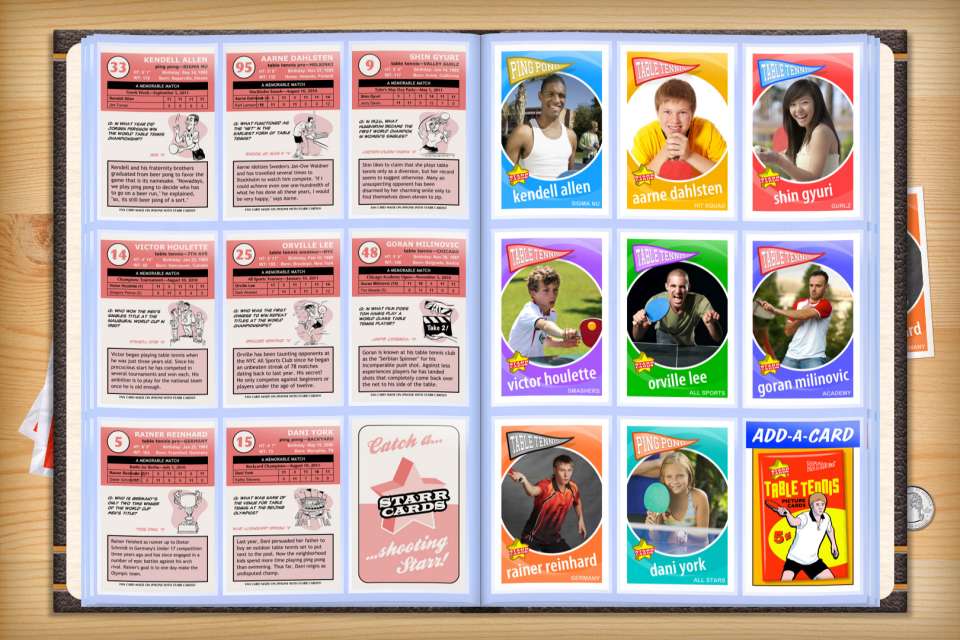 Make your own custom table tennis cards with Starr Cards.