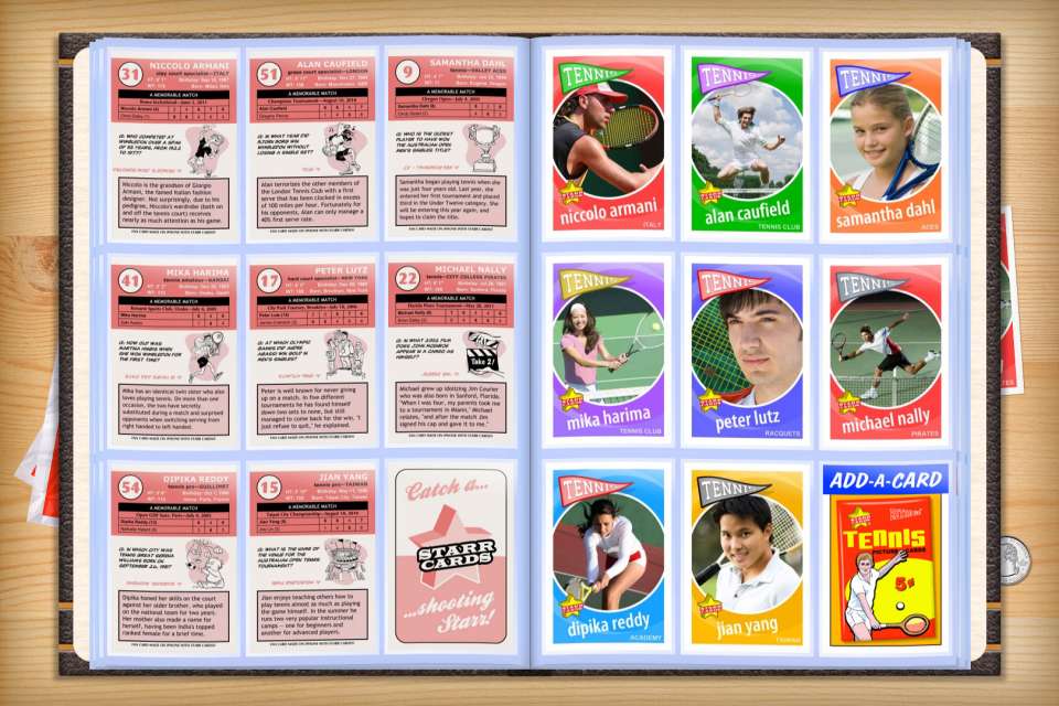 Make your own custom tennis cards with Starr Cards.