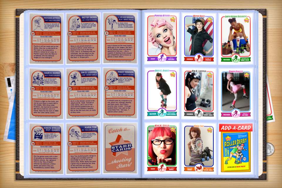 Make your own custom roller derby cards with Starr Cards.