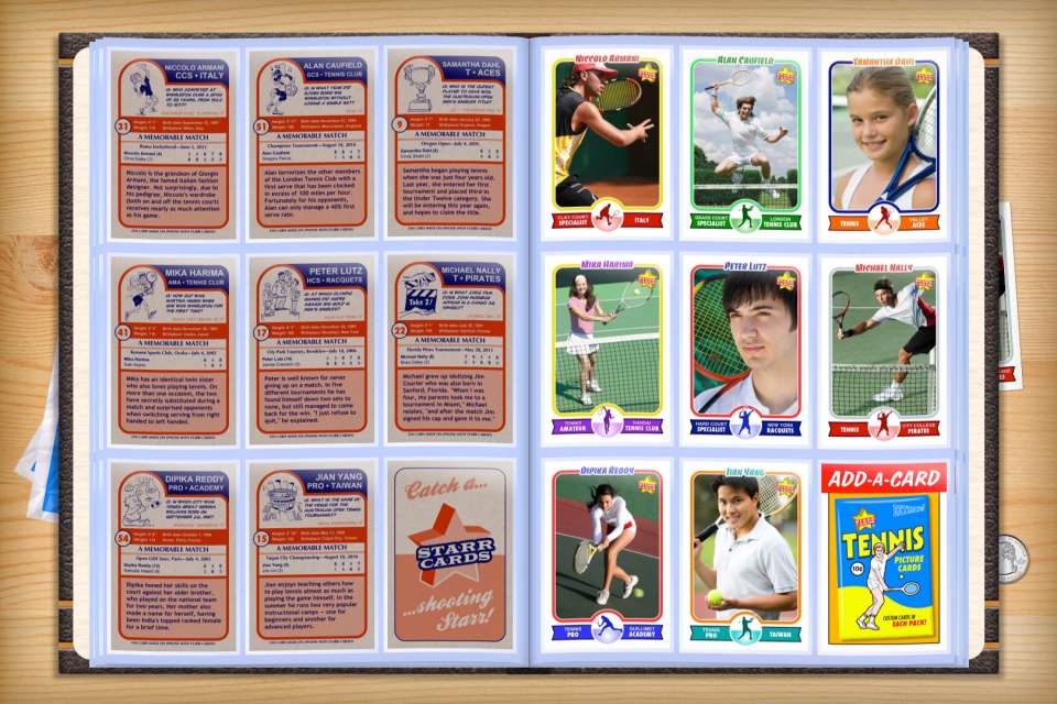 Make your own custom tennis cards with Starr Cards.
