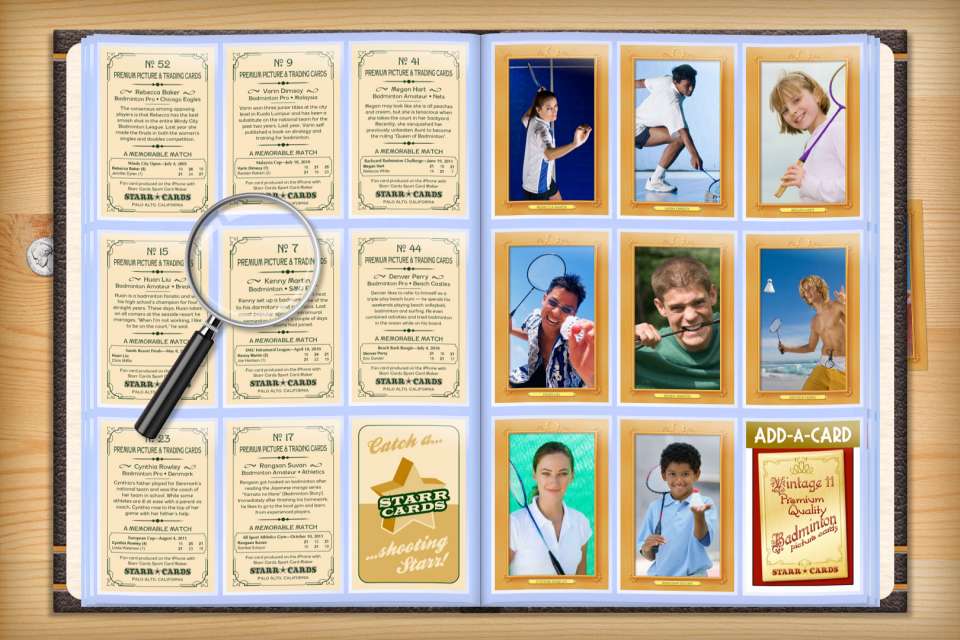 Make your own custom badminton cards with Starr Cards.
