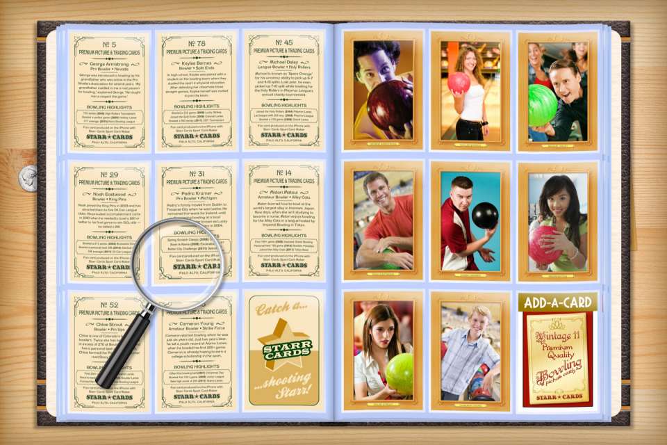 Make your own custom bowling cards with Starr Cards.