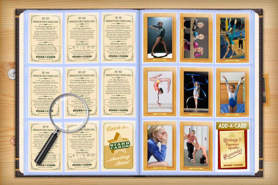 Make your own custom gymnastics cards with Starr Cards.