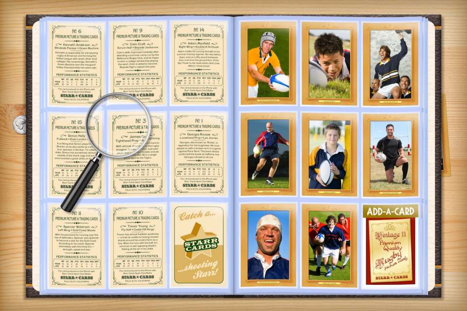 Make your own custom rugby cards with Starr Cards.