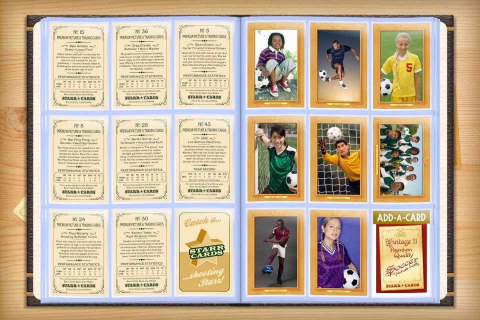 Make your own custom soccer cards with Starr Cards.