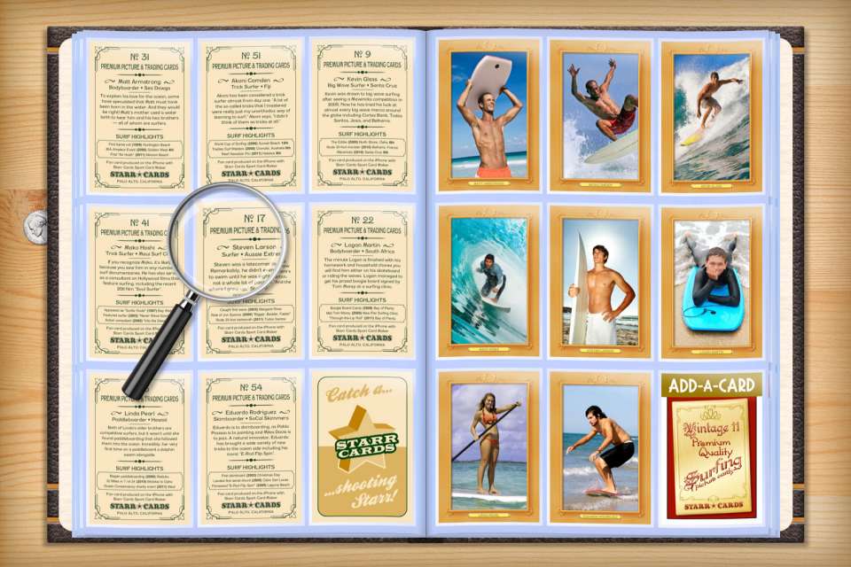 Make your own custom surfing cards with Starr Cards.