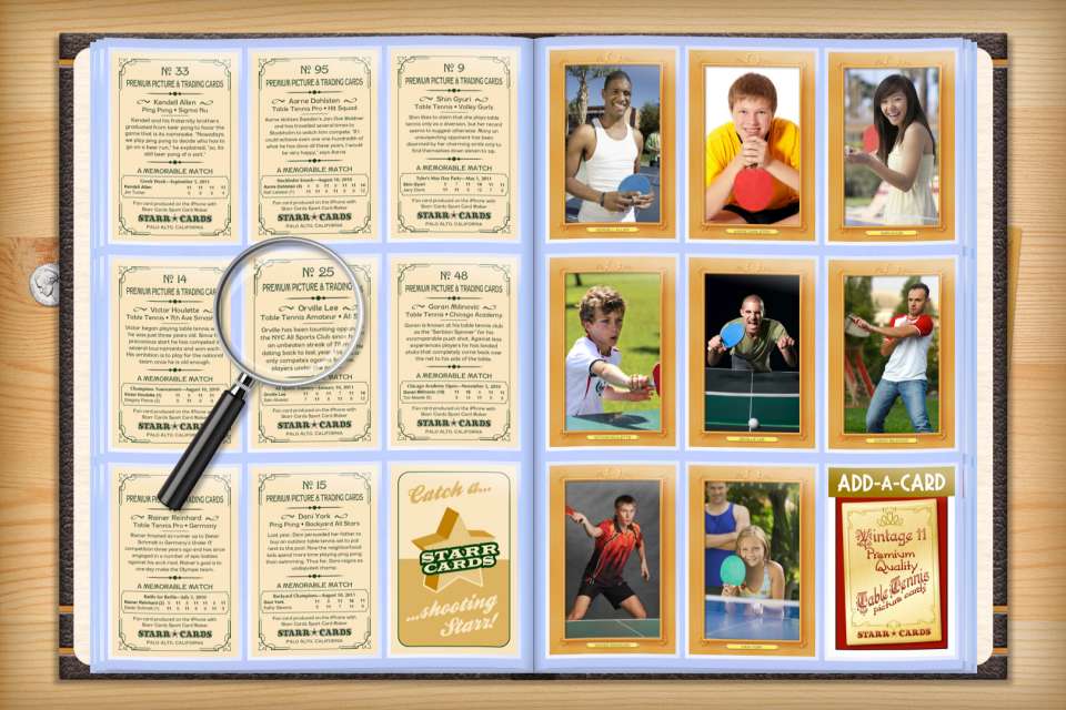 Make your own custom table tennis cards with Starr Cards.