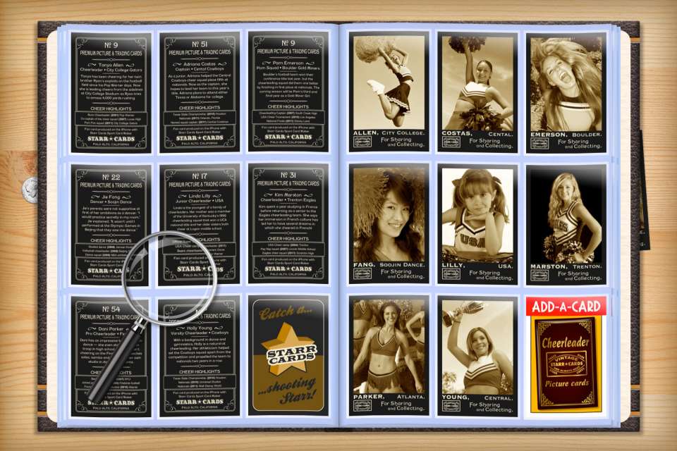 Make your own custom cheerleader cards with Starr Cards.