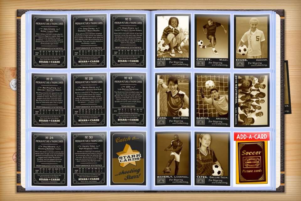 Make your own custom soccer cards with Starr Cards.