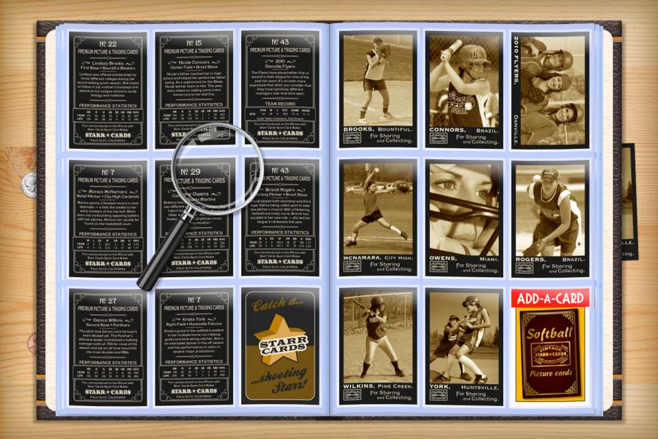 Make your own custom softball cards with Starr Cards.