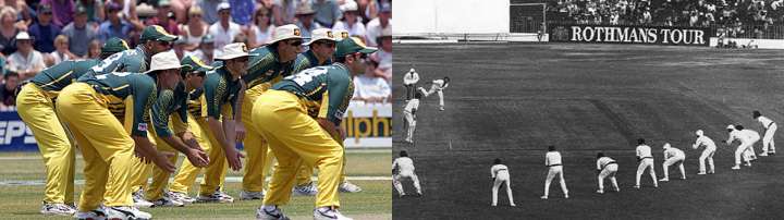 Australia demonstrates the use of nine slip fieldsmen