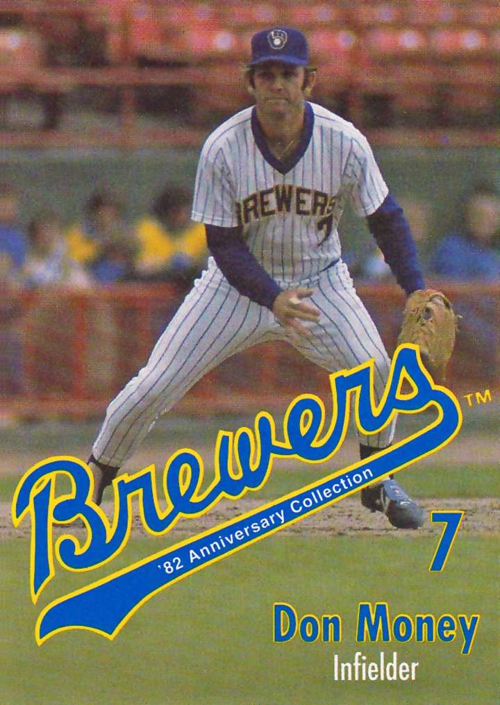 Baseball card of Milwaukee Brewers infielder Don Money