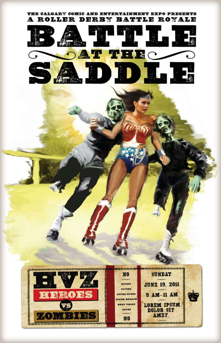 Calgary Expo roller derby poster