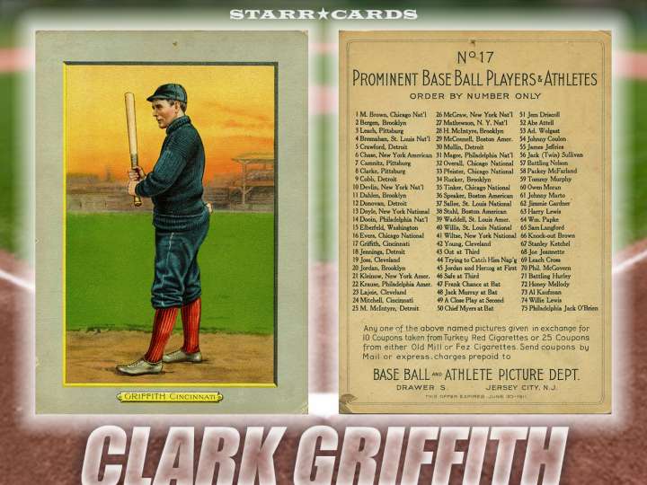 Clark Griffith Cincinnati Reds baseball card