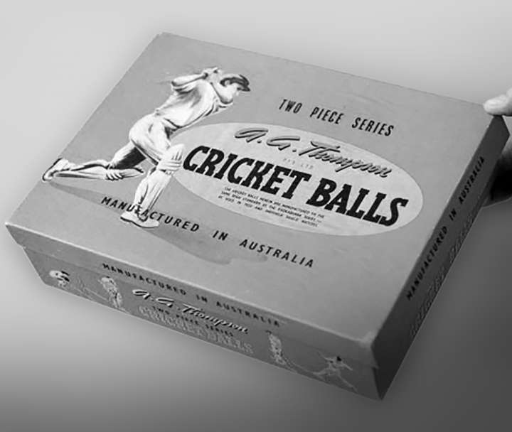Classic AG Thompson cricket balls box