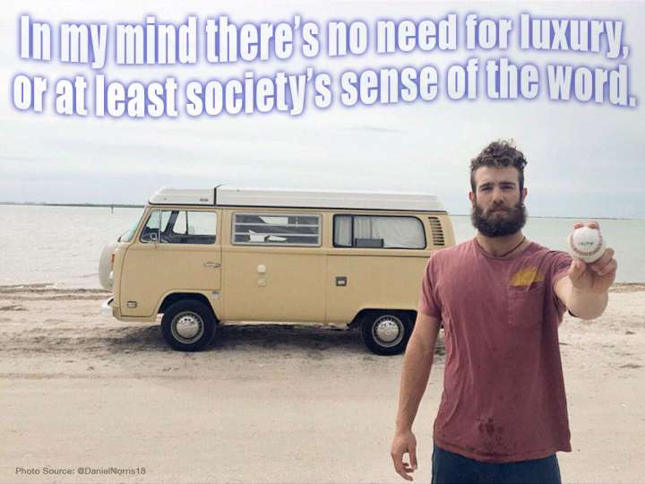 Daniel Norris enjoys the simple things in life with his VW Van.