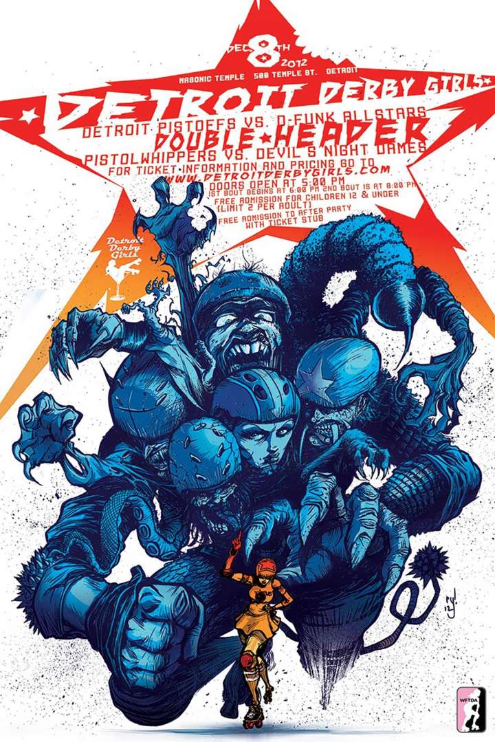 Detroit Derby Girls double-header poster