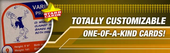 Make your own custom badminton card with Starr Cards.