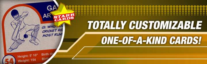 Make your own custom cricket card with Starr Cards.