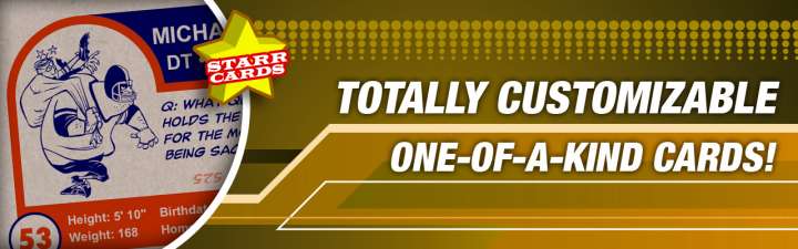 Make your own custom football card with Starr Cards.