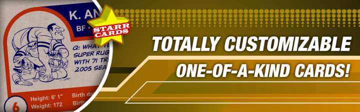 Make your own custom rugby card with Starr Cards.