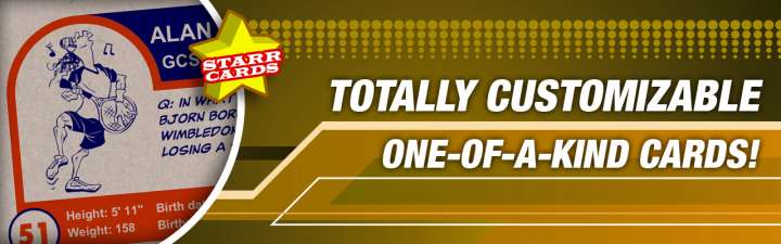 Make your own custom tennis card with Starr Cards.