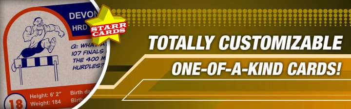 Make your own custom track and field card with Starr Cards.