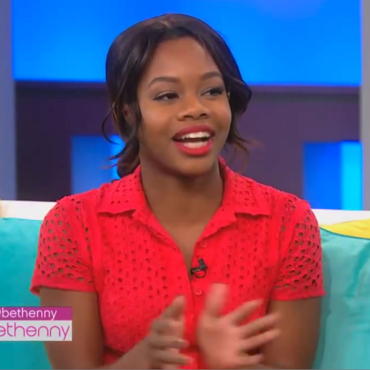 Gabby Douglas on Bethenny Frankel's talk show
