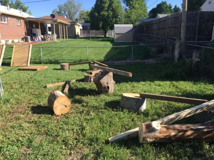 Gavin MacCall builds a Ninja Warrior obstacle course for his daughter: Balance beam