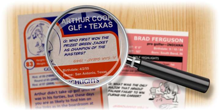 Enjoy the golf quiz questions on your custom golf cards.