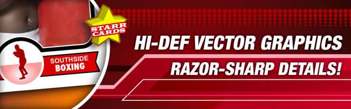 Make your own high-quality boxing card with Starr Cards.