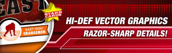 Make your own high-quality football card with Starr Cards.