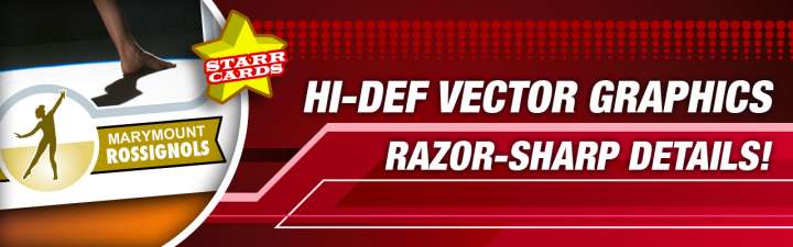 Make your own high-quality gymnastics card with Starr Cards.