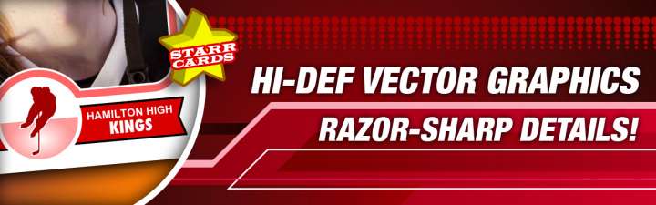 Make your own high-quality hockey card with Starr Cards.