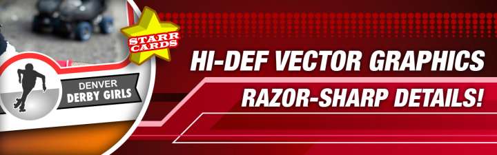 Make your own high-quality roller derby card with Starr Cards.