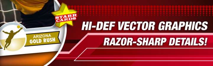 Make your own high-quality soccer card with Starr Cards.