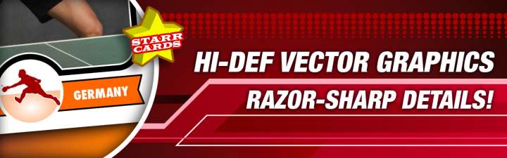 Make your own high-quality table tennis card with Starr Cards.