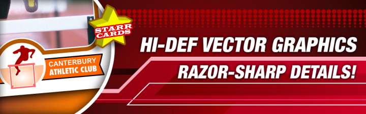 Make your own high-quality track and field card with Starr Cards.