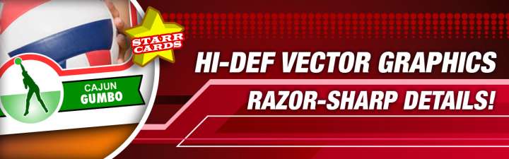 Make your own high-quality volleyball card with Starr Cards.