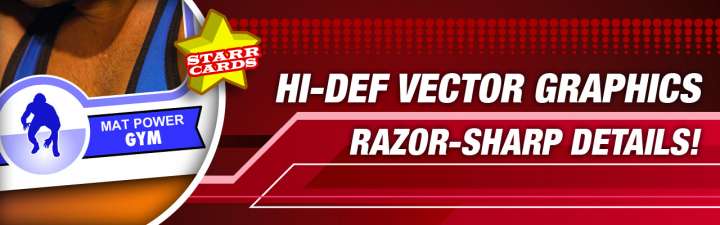 Make your own high-quality wrestling card with Starr Cards.